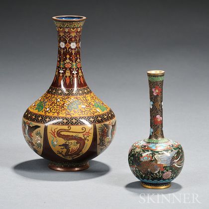 Two Small Cloisonne Vases
