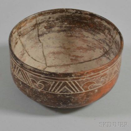 Mayan Pottery Bowl with Incised Decoration
