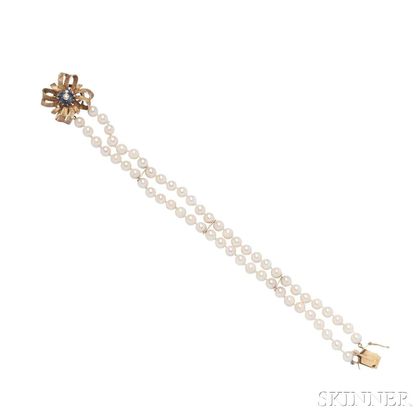 Double-strand Cultured Pearl Bracelet