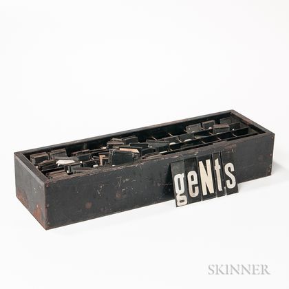Black-painted Sheet Iron Box of Painted Tin Sign Letters