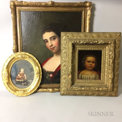 Three Framed Portraits of Girls