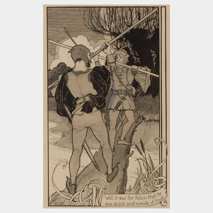 Willard Bonte (American, 20th Century) Lot of Two Illustrations from Robin Hood