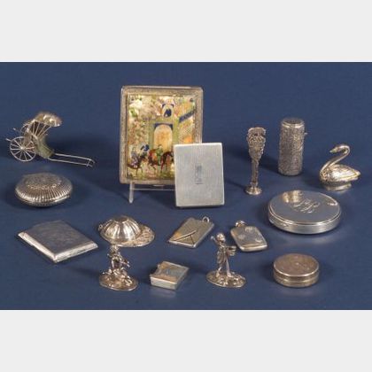 Group of Sixteen Silver Vessels and Miniature Articles