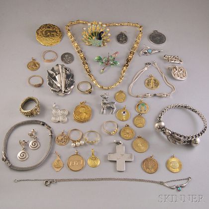 Small Group of Assorted Mostly Silver and Costume Jewelry