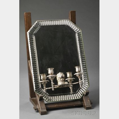 Silver-plate Mirror-backed Two-light Wall Sconce