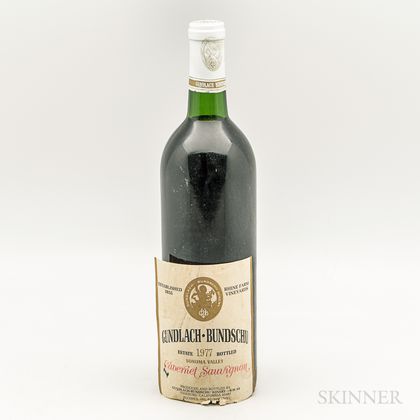 Gundlach Bundschu Cabernet Sauvignon Estate 1977, 1 bottle 