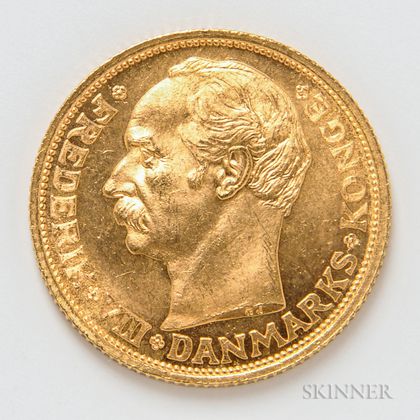 1912 Danish 20 Kroner Gold Coin, KM810