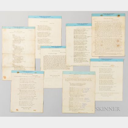 Eight Typed Plays from the Wetmore Declamation Bureau, Sioux City, Iowa. Estimate $100-150