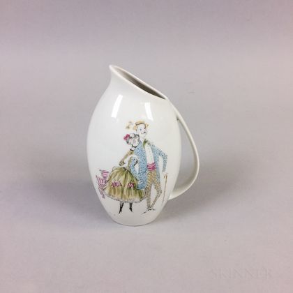 Mia Lederer Decorated Bavarian Porcelain Vase