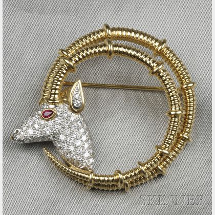 Diamond "Ibex" Brooch, Schlumberger, Tiffany & Co.