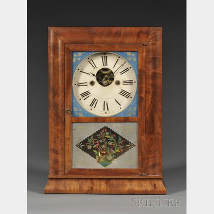 Silas B. Terry Mahogany Reverse Ogee Cottage Clock