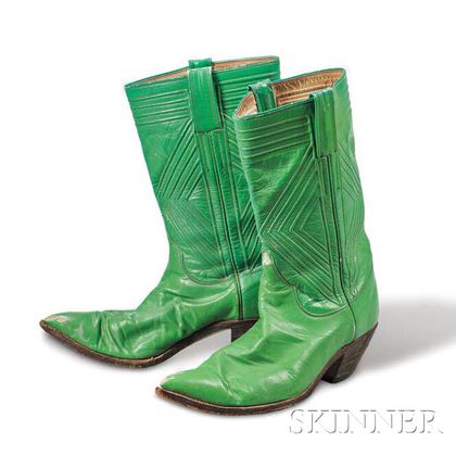 Nudie Cohn Green Leather Cowboy Boots