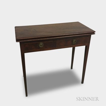 Federal Inlaid Mahogany Two-drawer Card Table