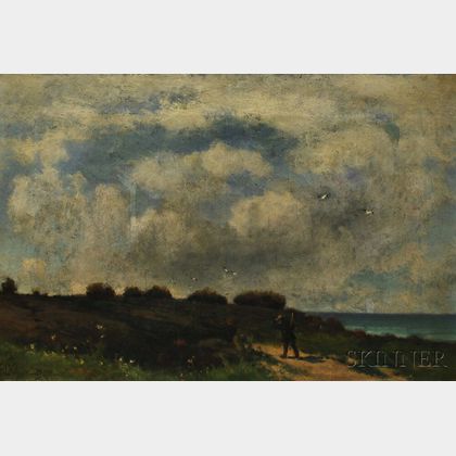 Frederick Dickinson Williams (American, 1829-1915) Windy Day, Normandy Coast.