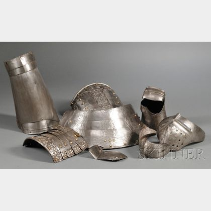 Assorted Group of Steel Armor Elements