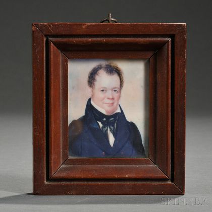 Anson Dickinson (American, 1779-1852) Miniature Portrait of Raphael Dickinson