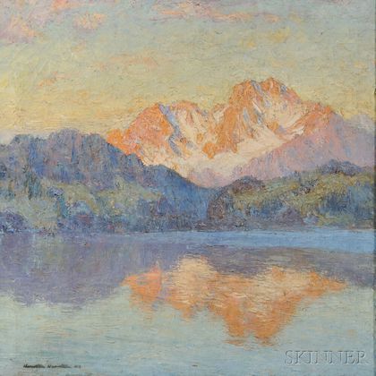 Hamilton Hamilton (American, 1847-1928) Mountain at Sunset