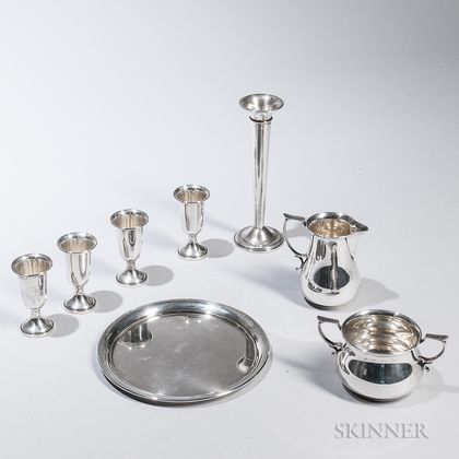 Eight Sterling Silver Tableware Items