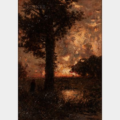 Alexander Helwig Wyant (American, 1836-1892) Barbizon Sunset