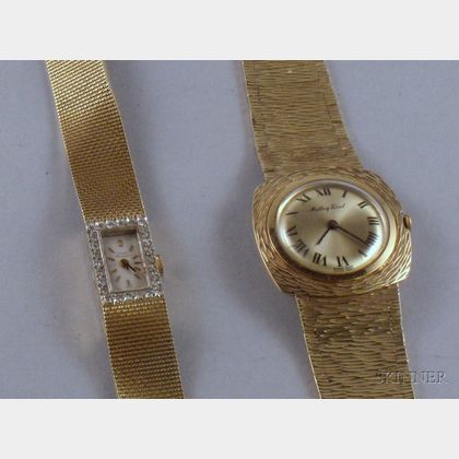 Two Lady's 14kt Gold Wristwatches