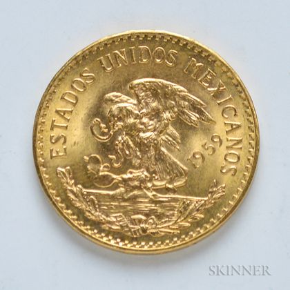 1959 Mexican 20 Pesos Gold Coin, KM478