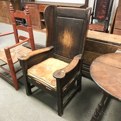Early English Oak Wing Chair