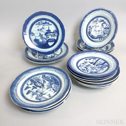 Small Group of Canton Porcelain Plates