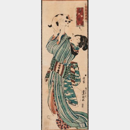 Utagawa Kunisada (Toyokuni III, 1786-1864) Vertical Diptych Woodblock Print
