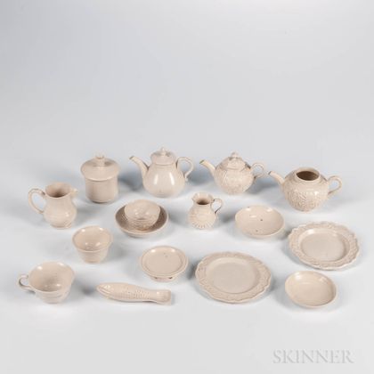 Group of Staffordshire White Salt-glazed Stoneware Miniatures