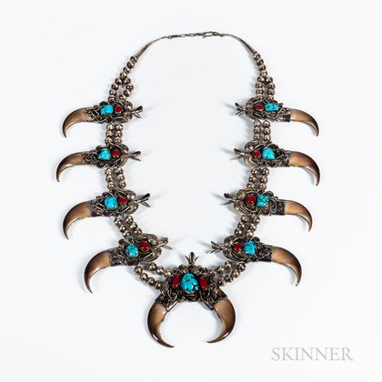 Amazing Turquoise Bear Claw Necklace | Savvy St. Paul Estate Auction | K-BID