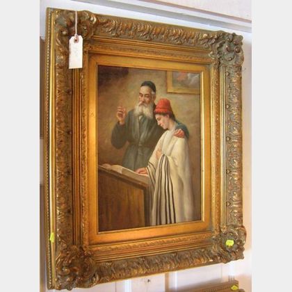 Two Similarly Framed Judaica-related Oils on Panel