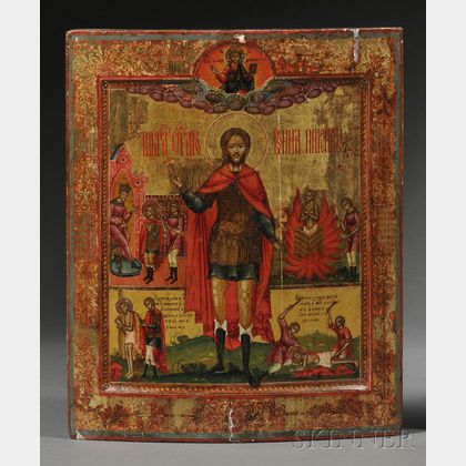 Russian Icon Depicting Saint John the Warrior