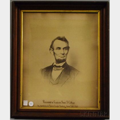 Walnut Framed Presentation Abraham Lincoln Portrait Print
