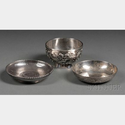 Two Small Chinese Export Silver Dishes