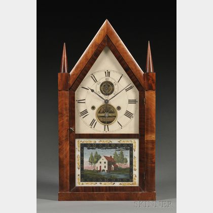 Silas B. Terry Mahogany Balance Wheel Steeple Clock