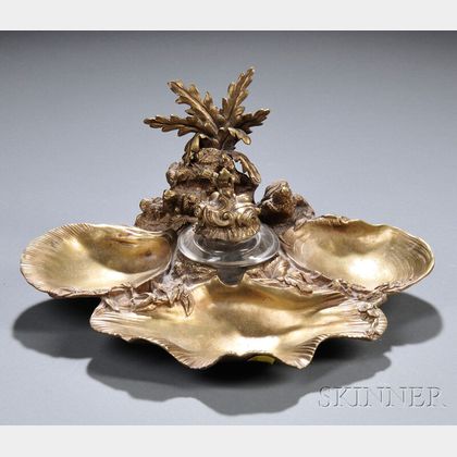 Cast Bronze Shell-form Inkwell