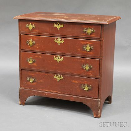 Chippendale Red-painted Chest of Drawers