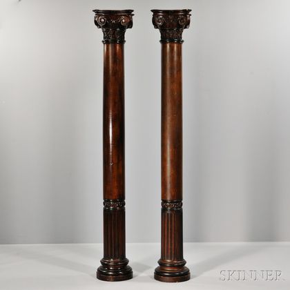 Two Neoclassical-style Pine Columns