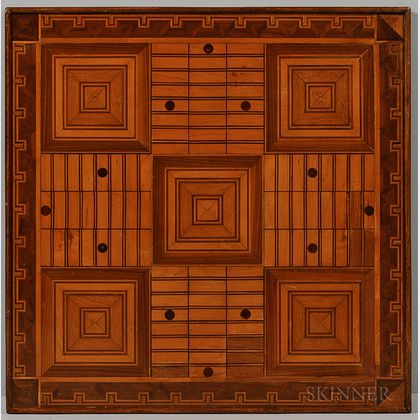Late Victorian Double-sided Parquet Game Board