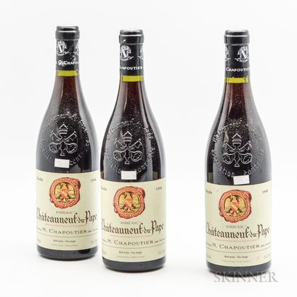 Chapoutier Chateauneuf du Pape Barbe Rac 1998, 3 bottles 