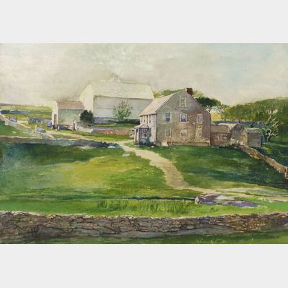 John LaFarge (American, 1835-1910) Stephen Peckham Barker&#39;s Farm House, Paradise Avenue, Middleton, Rhode Island, Circa 1884