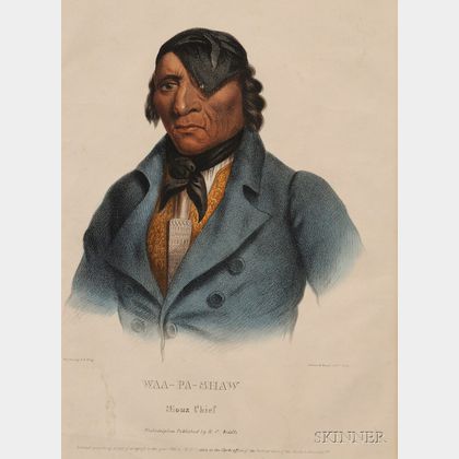 Two Colored Lithographs of American Indians