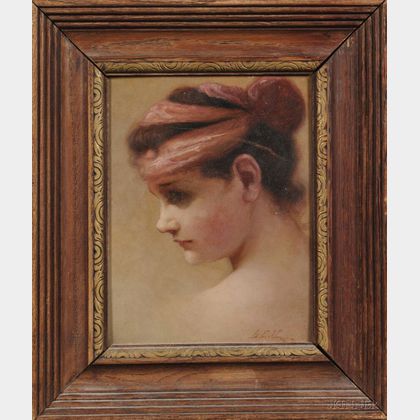 Anglo/American School, 19th Century Portrait of a Woman in Profile