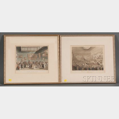 Thomas Rowlandson (British, 1756-1827) and Augustus Charles Pugin (1762-1832) Lot of Two Works: Society... 