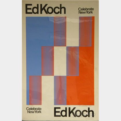 Richard Joseph Anuszkiewicz (American, b. 1930) Ed Koch-Celebrate New York /An Exhibition Poster