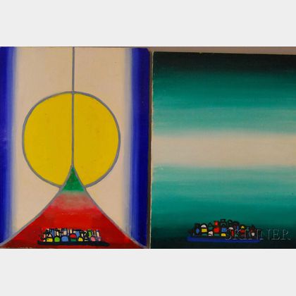 Henry Kallem (American, 1912-1985) Two Paintings: Chromatic Vision