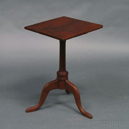 Queen Anne Red-painted Square-top Candlestand