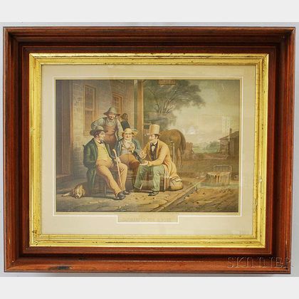 Framed Reproduiction M. Knoedler Lithograph After George Caleb Bingham's Canvassing for a Vote