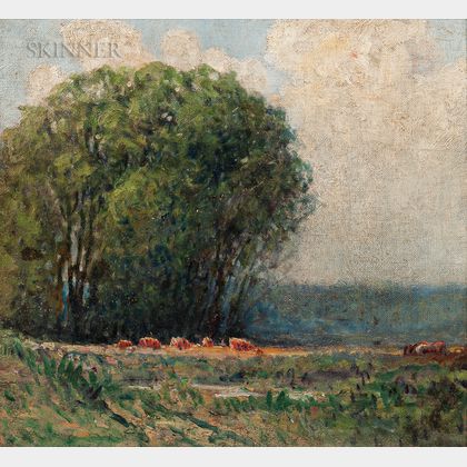 John Joseph Enneking (American, 1841-1916) Cattle Landscape