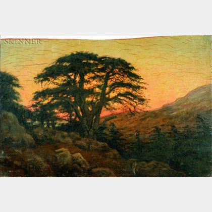 Edwin Lord Weeks (American, 1849-1903) Old Pine, Sunset